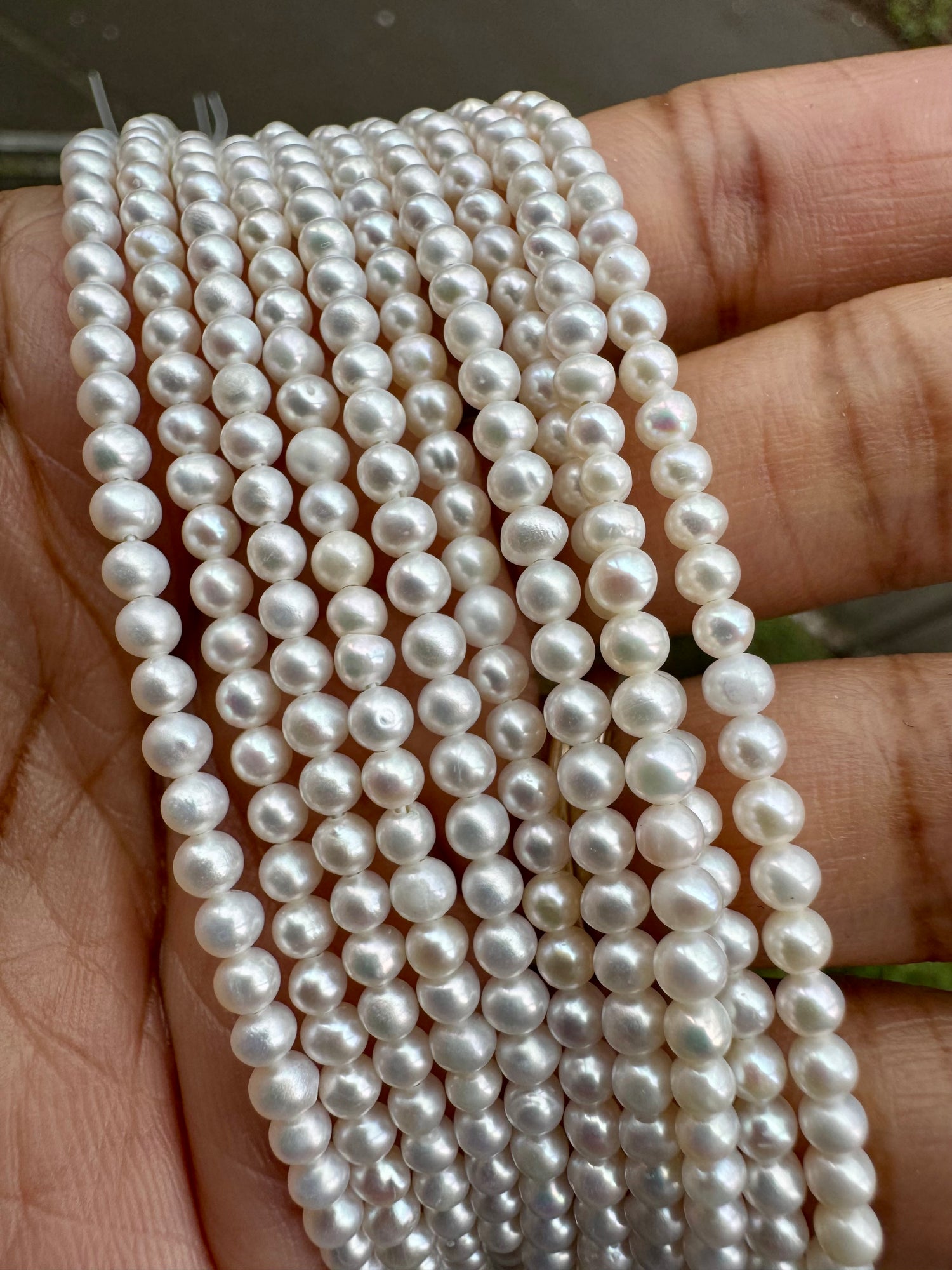 Freshwater Potato Pearl (White) | Round Beads | 2-3mm