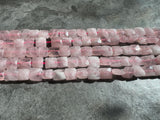 Rose Quartz Faceted Flat Square Beads 10x10x5mm