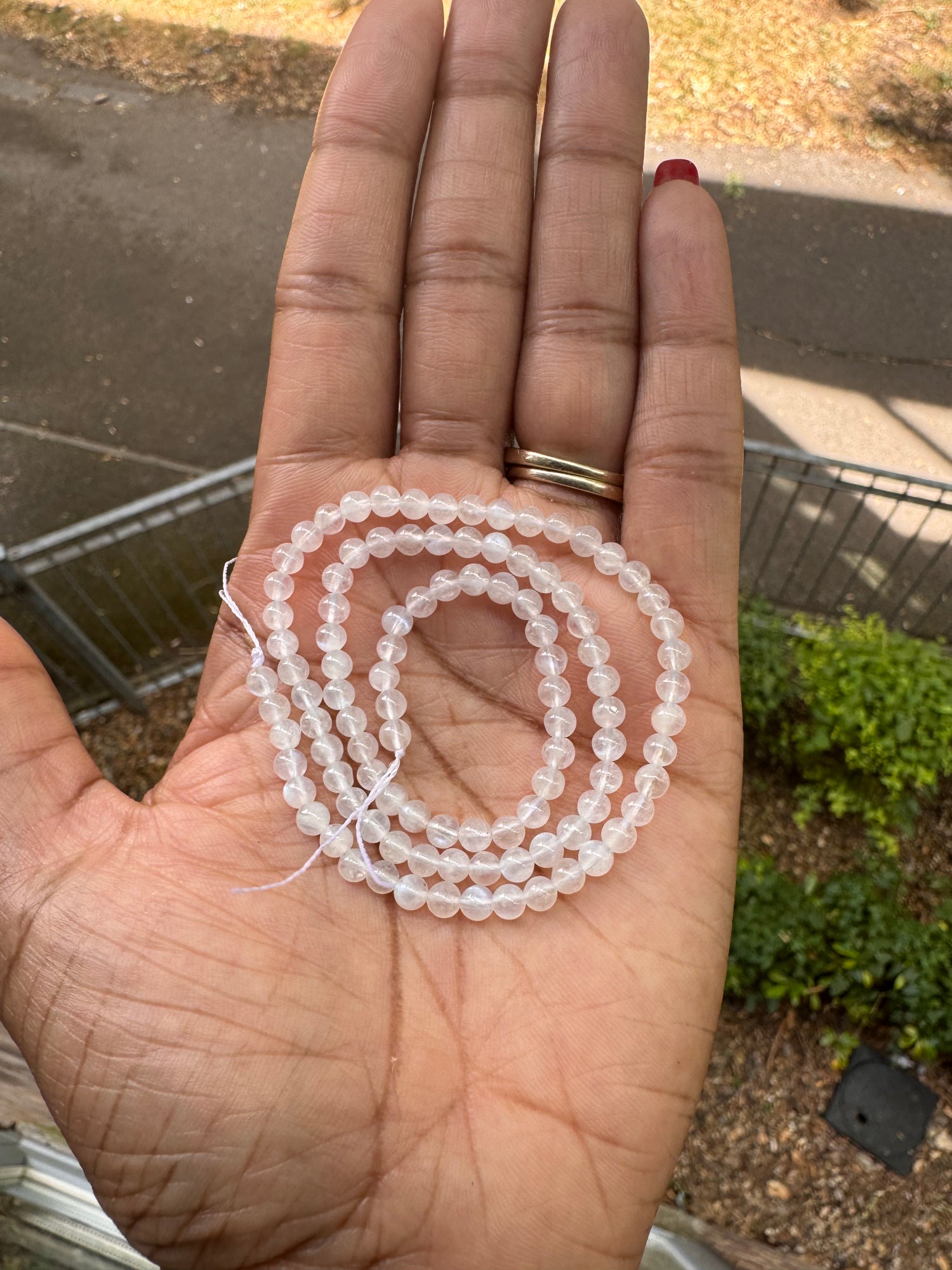 Moonstone (White) | Round Beads | 4mm | A Grade