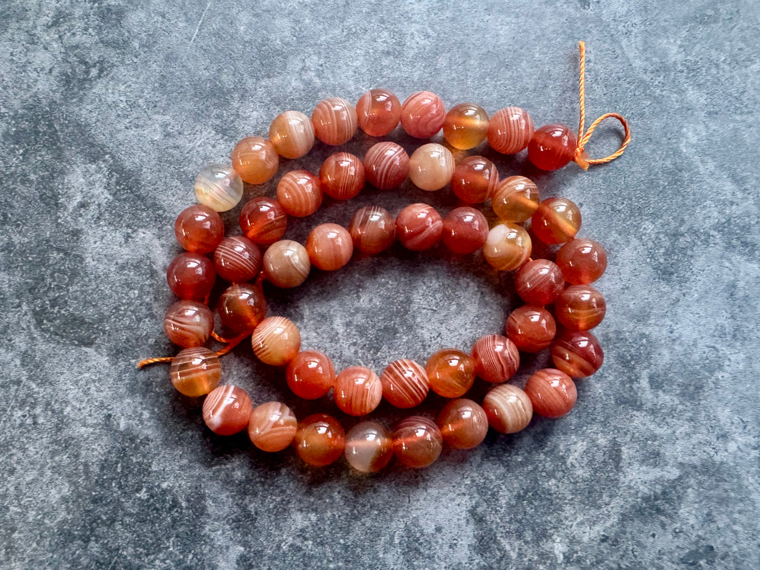 Orange Botswana Agate | Round Beads | 8mm