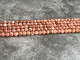6mm Peach Moonstone Round Beads
