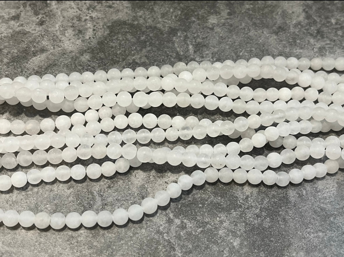 White Jade (Frosted) | Round Beads | 6mm