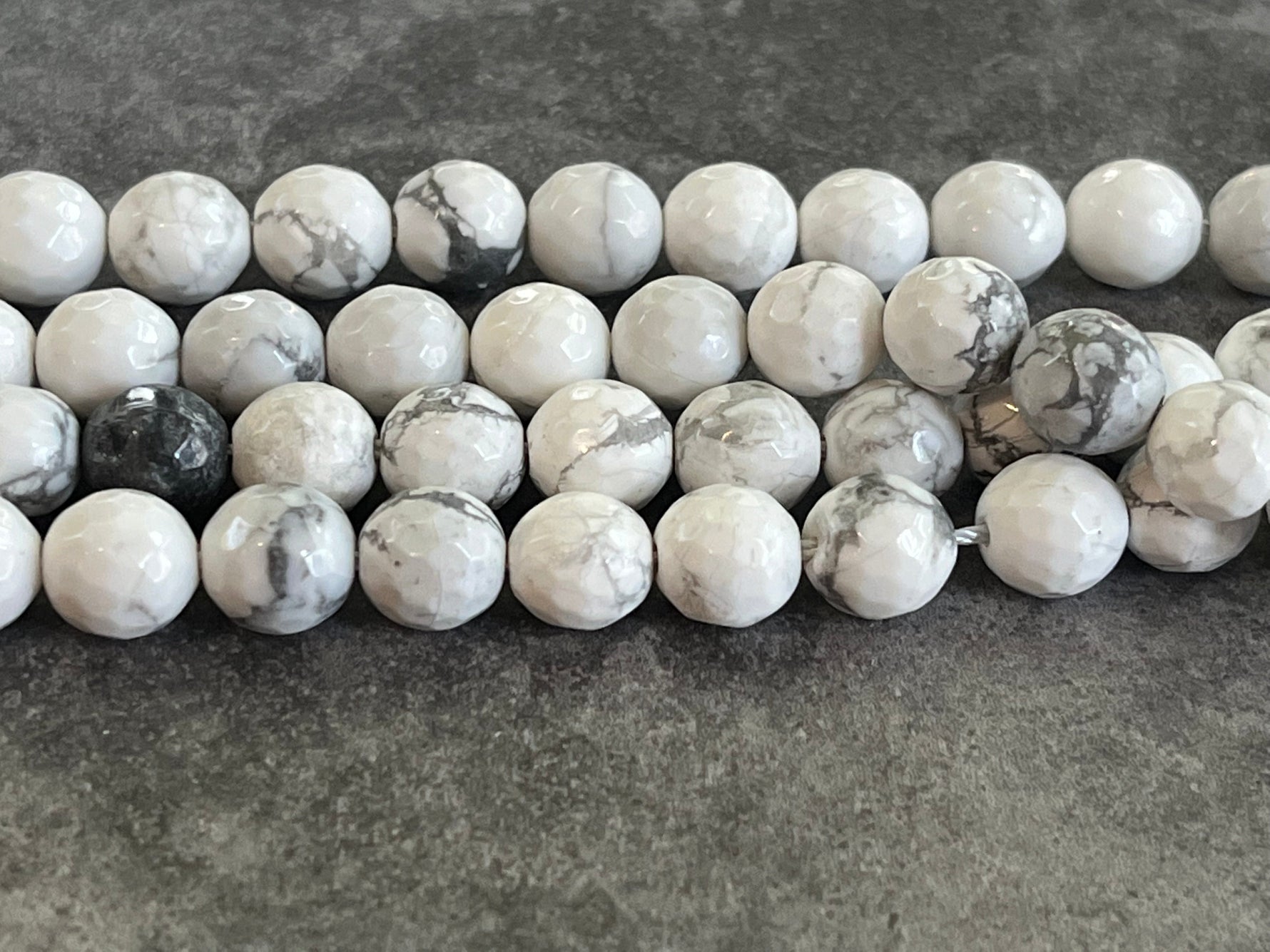 8mm faceted howlite beads