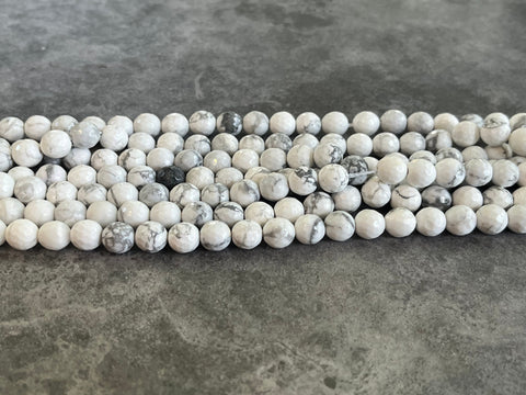 8mm faceted howlite beads