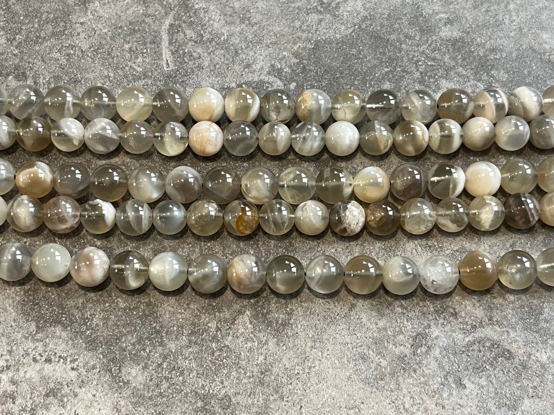 8mm grey moonstone