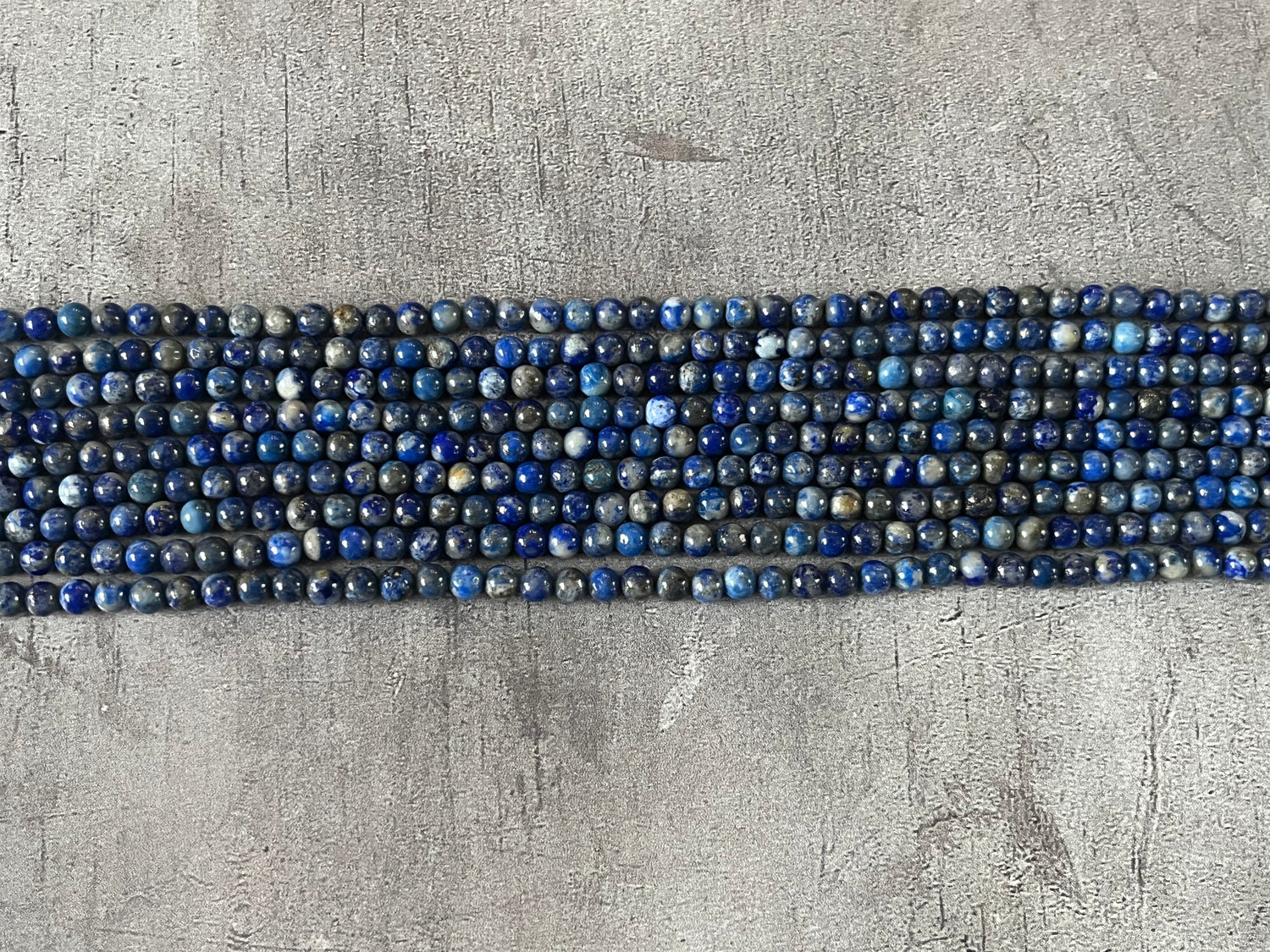 Lapis Lazuli (Natural Colour) | Round Beads | 4mm | A Grade