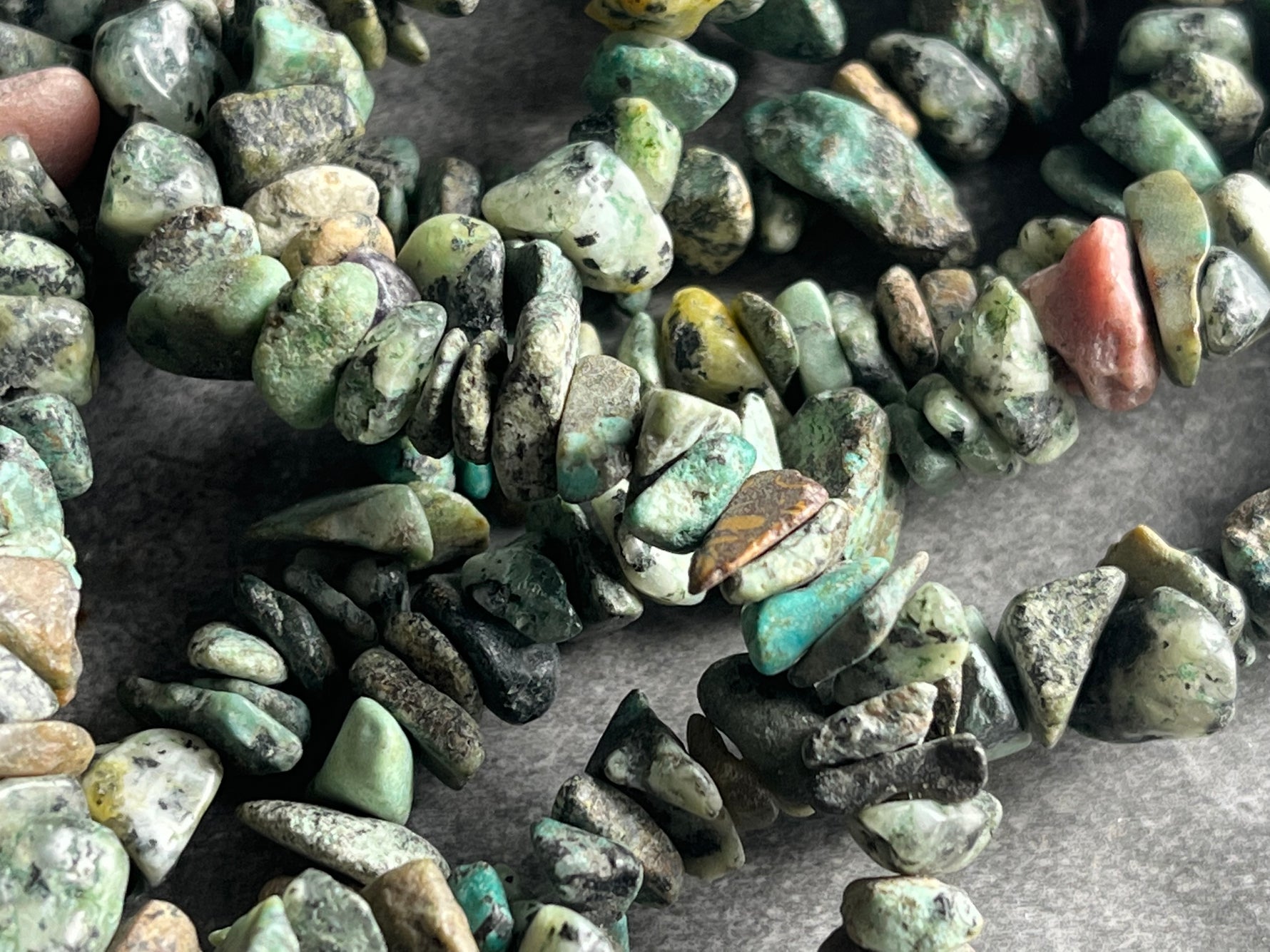 African turquoise chips beads