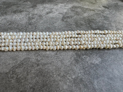 Freshwater Potato Pearl (White) | Round Beads | 2-3mm