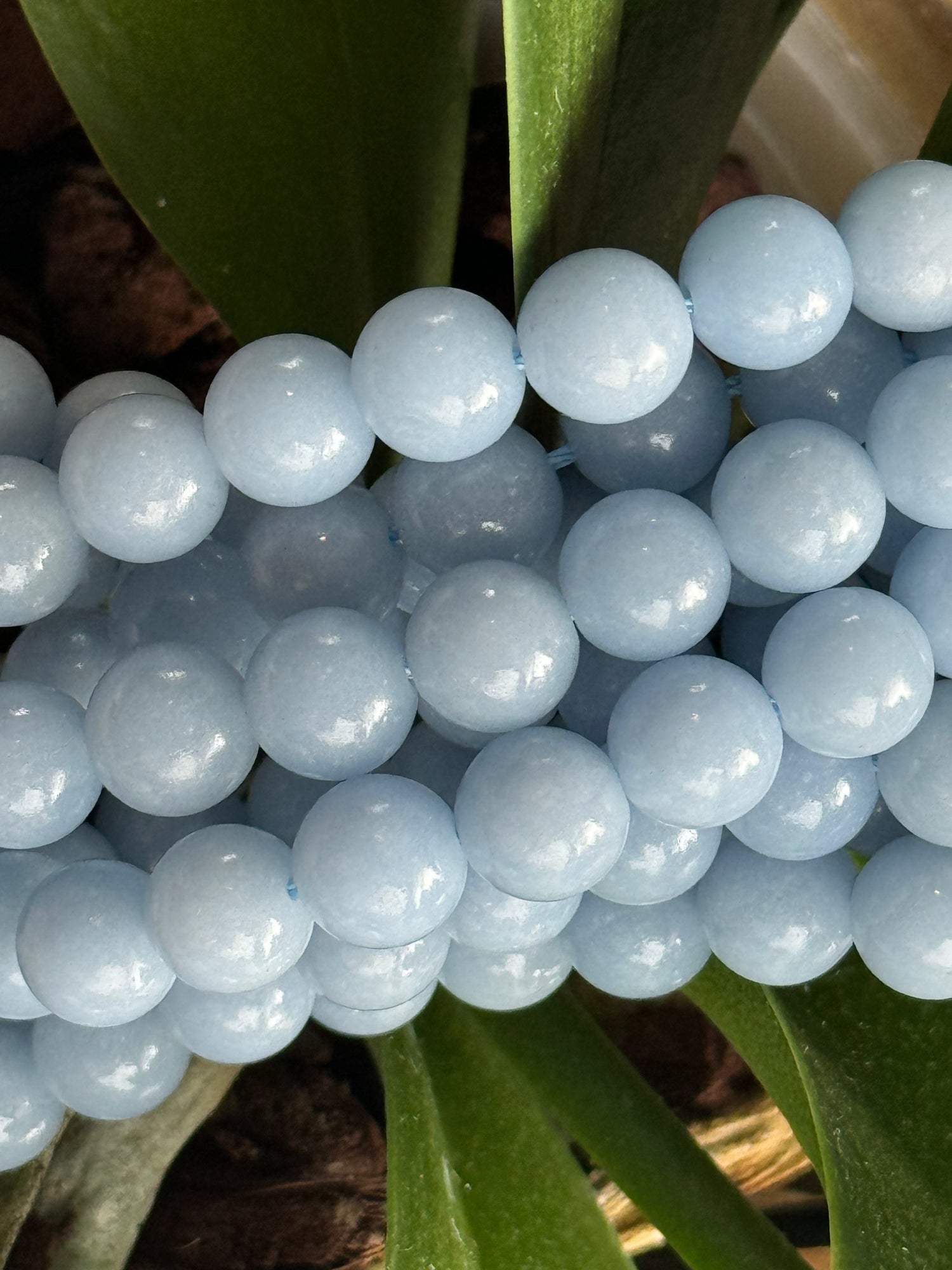 Angelite | | Round Beads | 8mm | A Grade