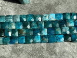 Apatite Faceted Flat Square Beads 10x10x5mm