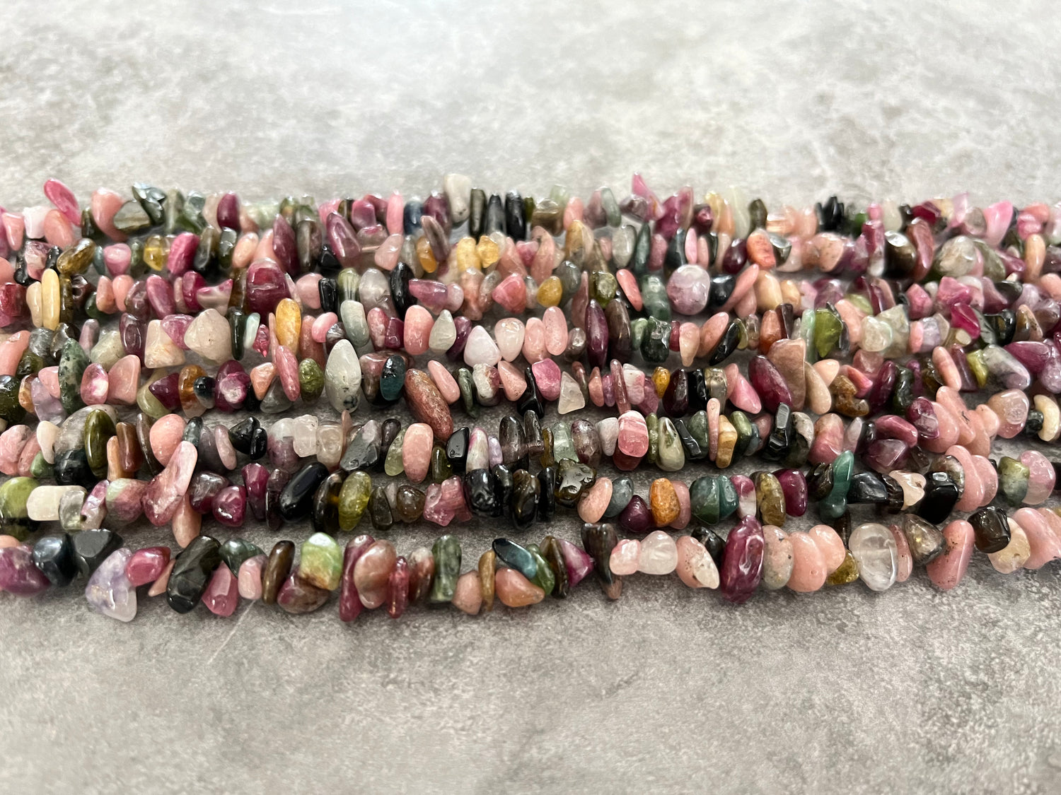 Mixed Colour Tourmaline | Chip Beads | 5-8mm | 32" String