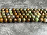 8mm Natural Green Opal Round Beads