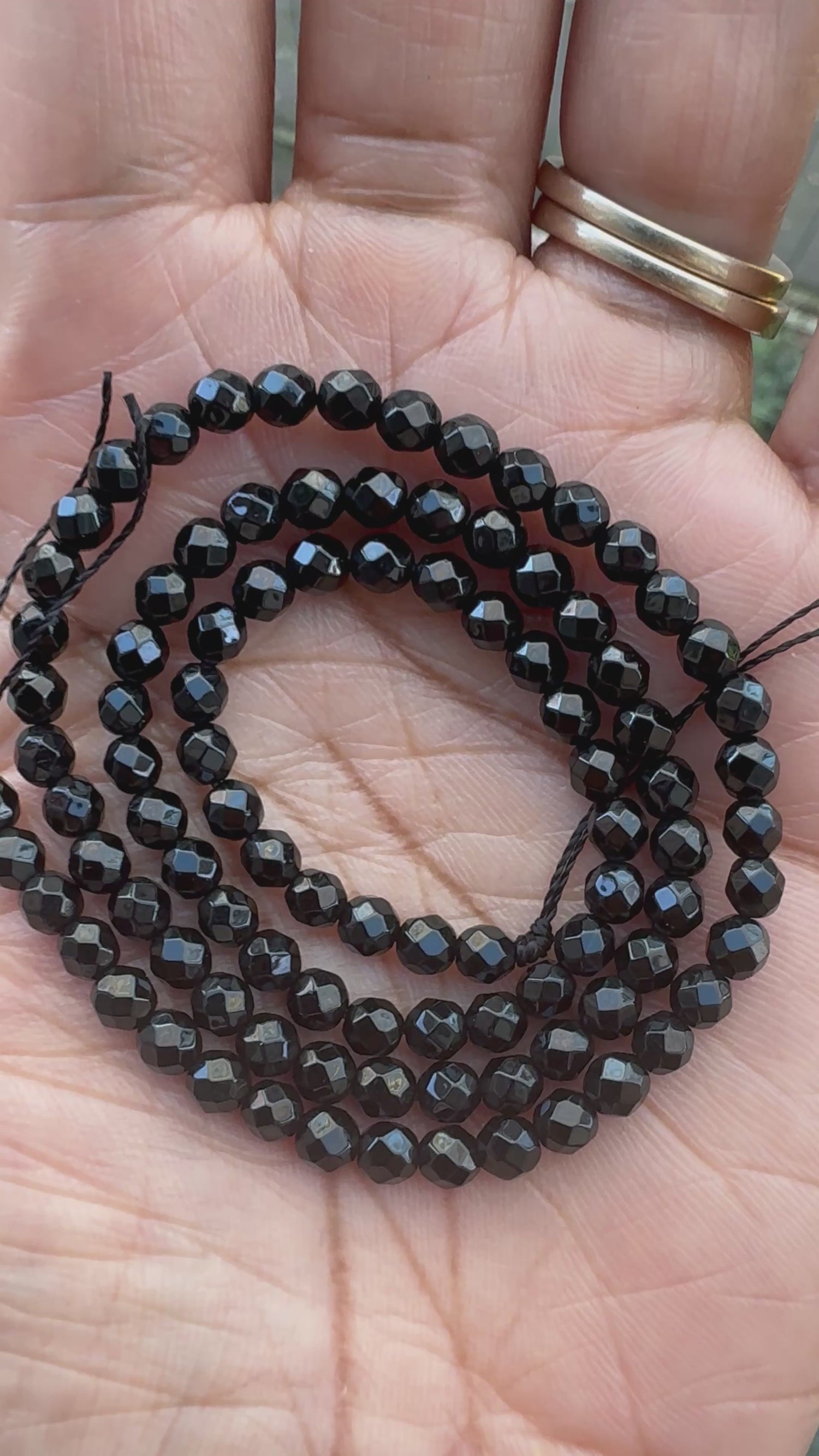 Black Onyx (Faceted)| Round Beads | 4mm | A Grade