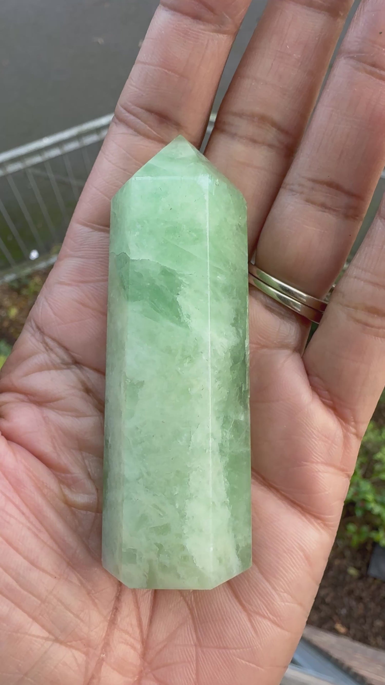 Green Fluorite | 6 Side Tower Point