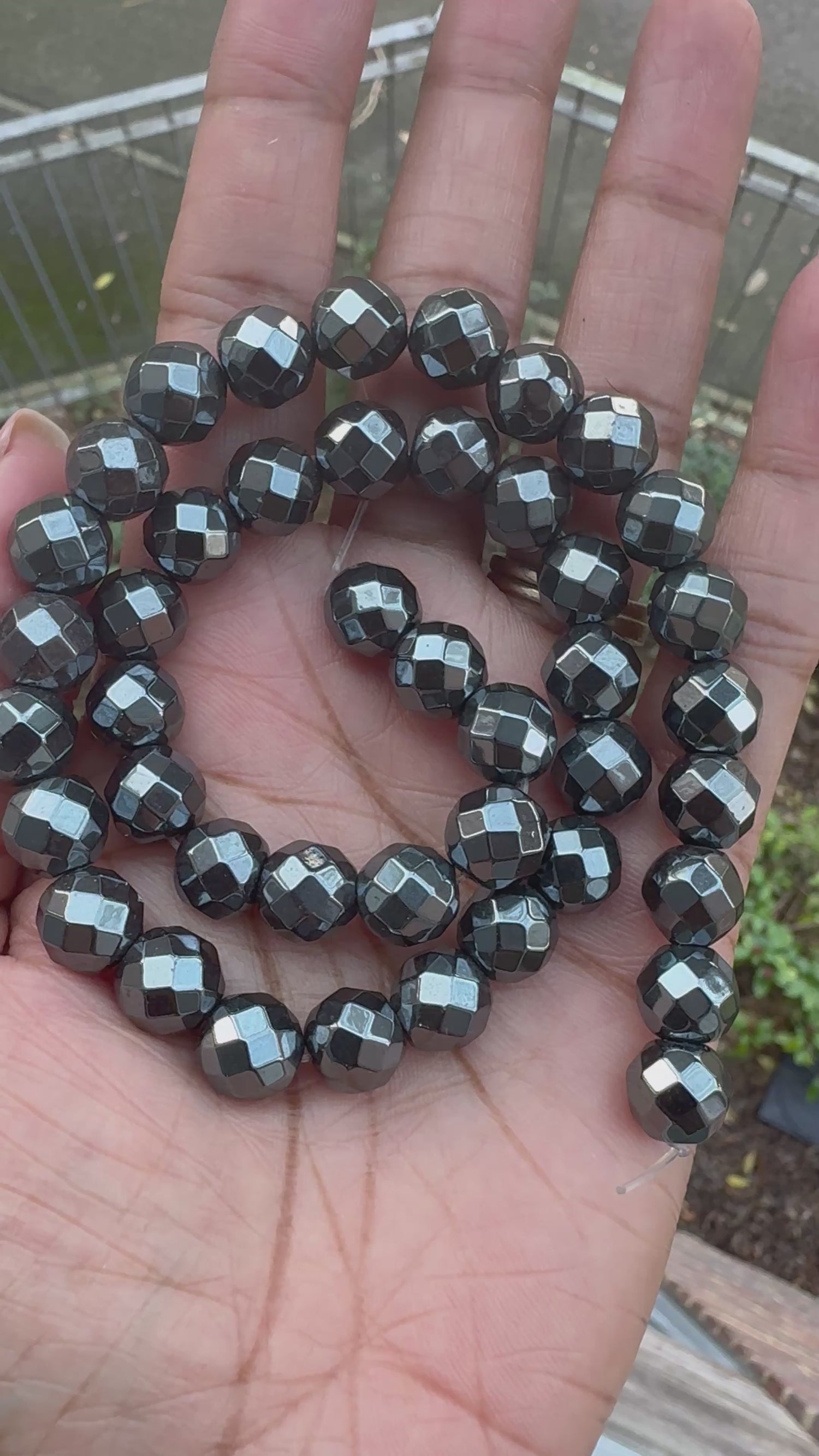 Hematite | Faceted Round Beads | 10mm | 64 Facets