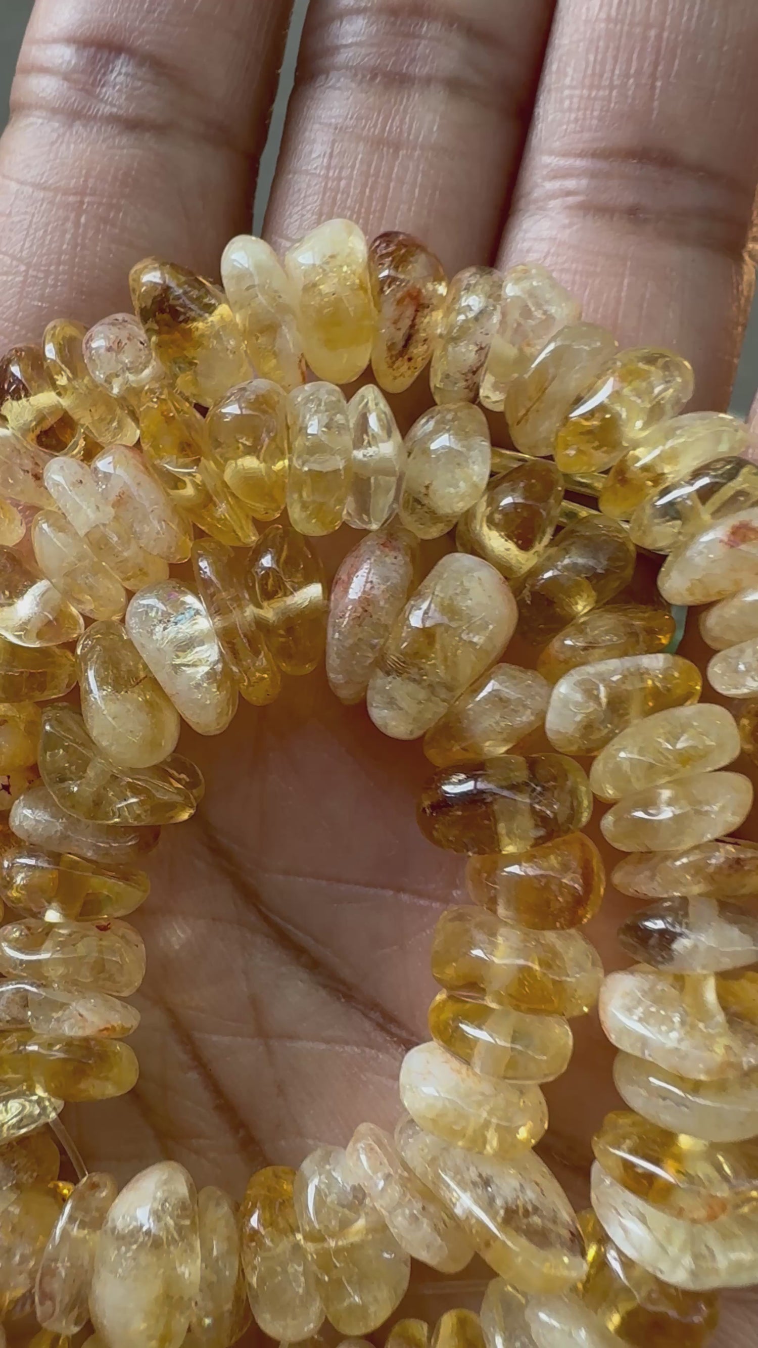Citrine (heated amethyst)| Chip Beads | 6-12mm | 15" String