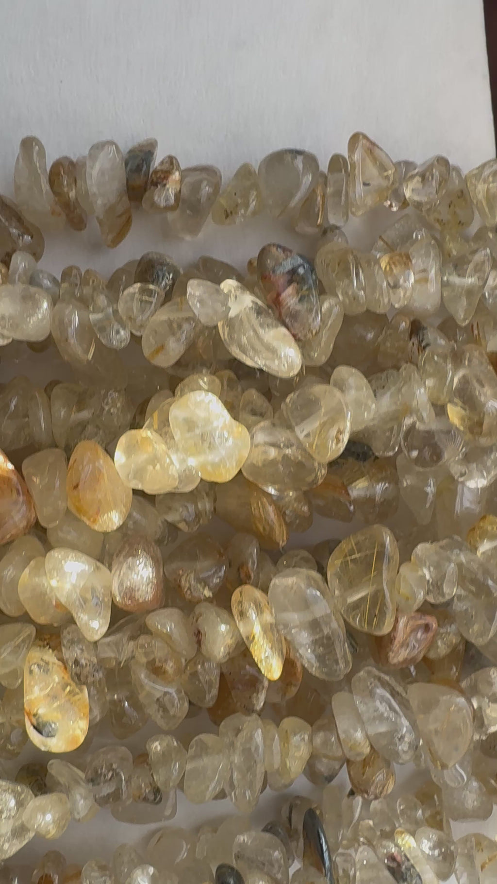 Golden rutilated quartz chip beads