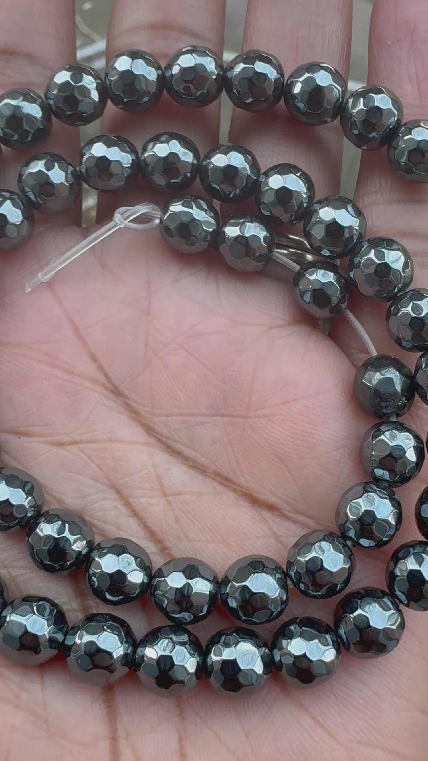 Hematite | Faceted Round Beads | 8mm | 128 Facets