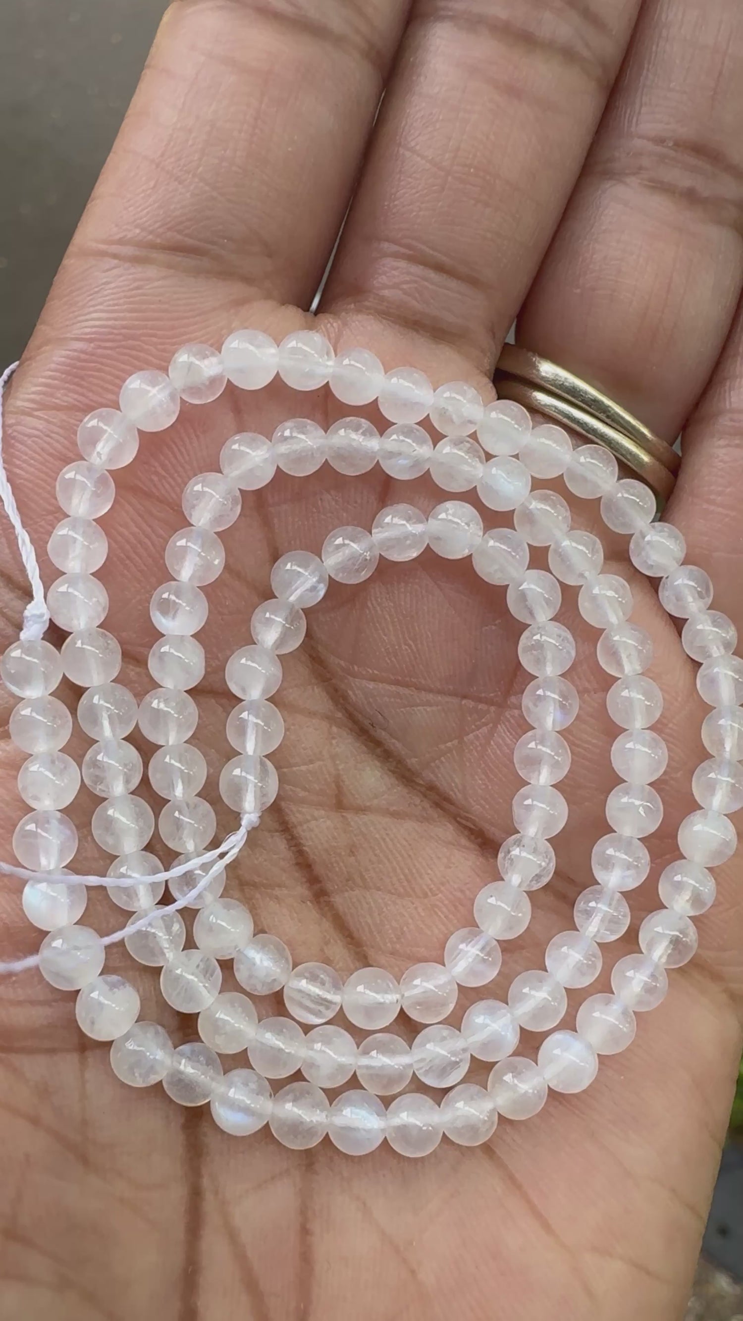 Moonstone (White) | Round Beads | 4mm | A Grade