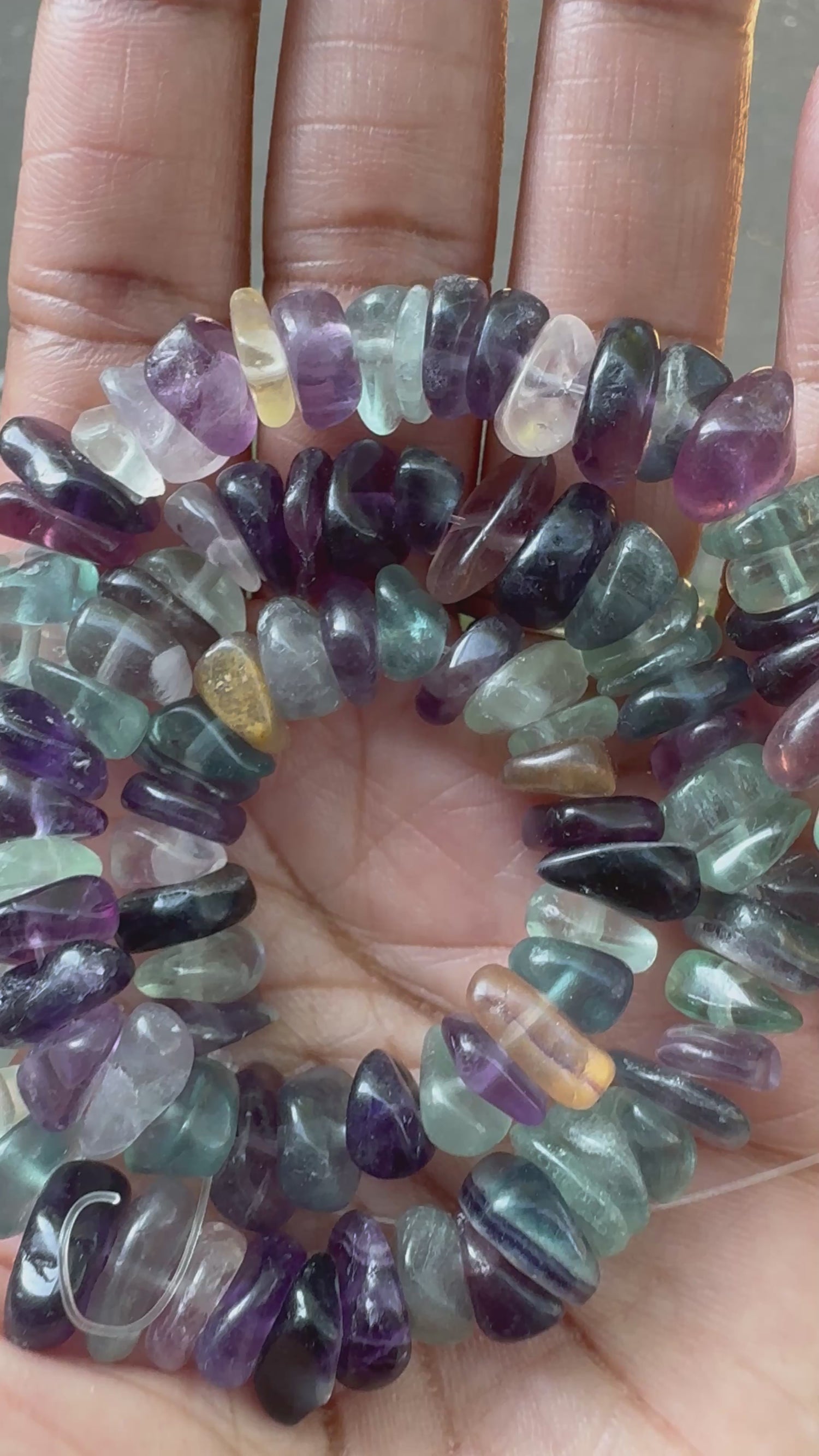 Rainbow Fluorite | Chip Beads | 6-12mm | 15" String