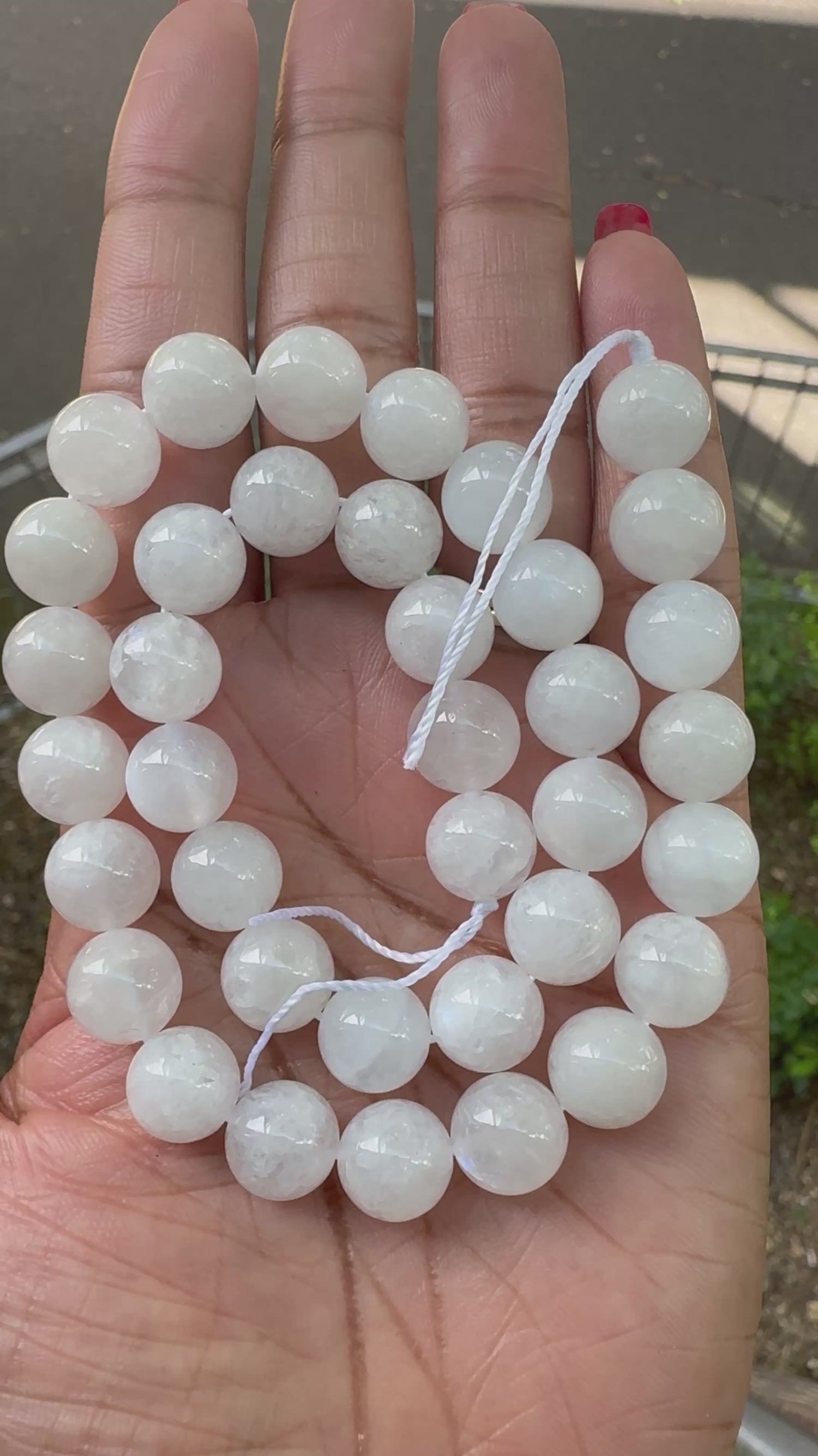 White Moonstone (White) | Round Beads | 10mm | A Grade