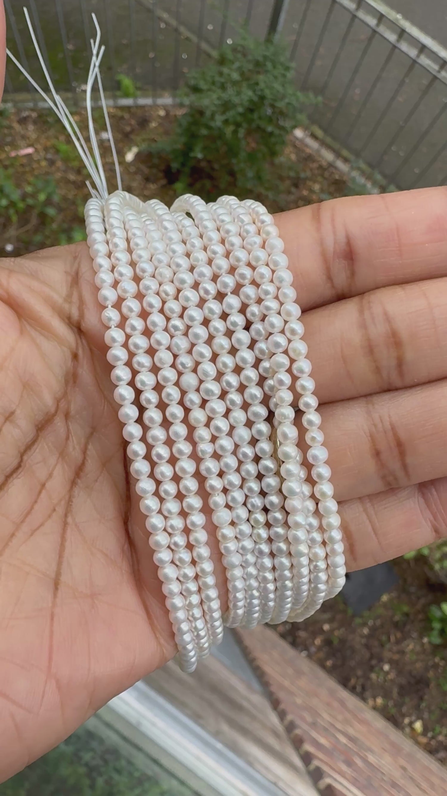 Freshwater Potato Pearl (White) | Round Beads | 2-3mm