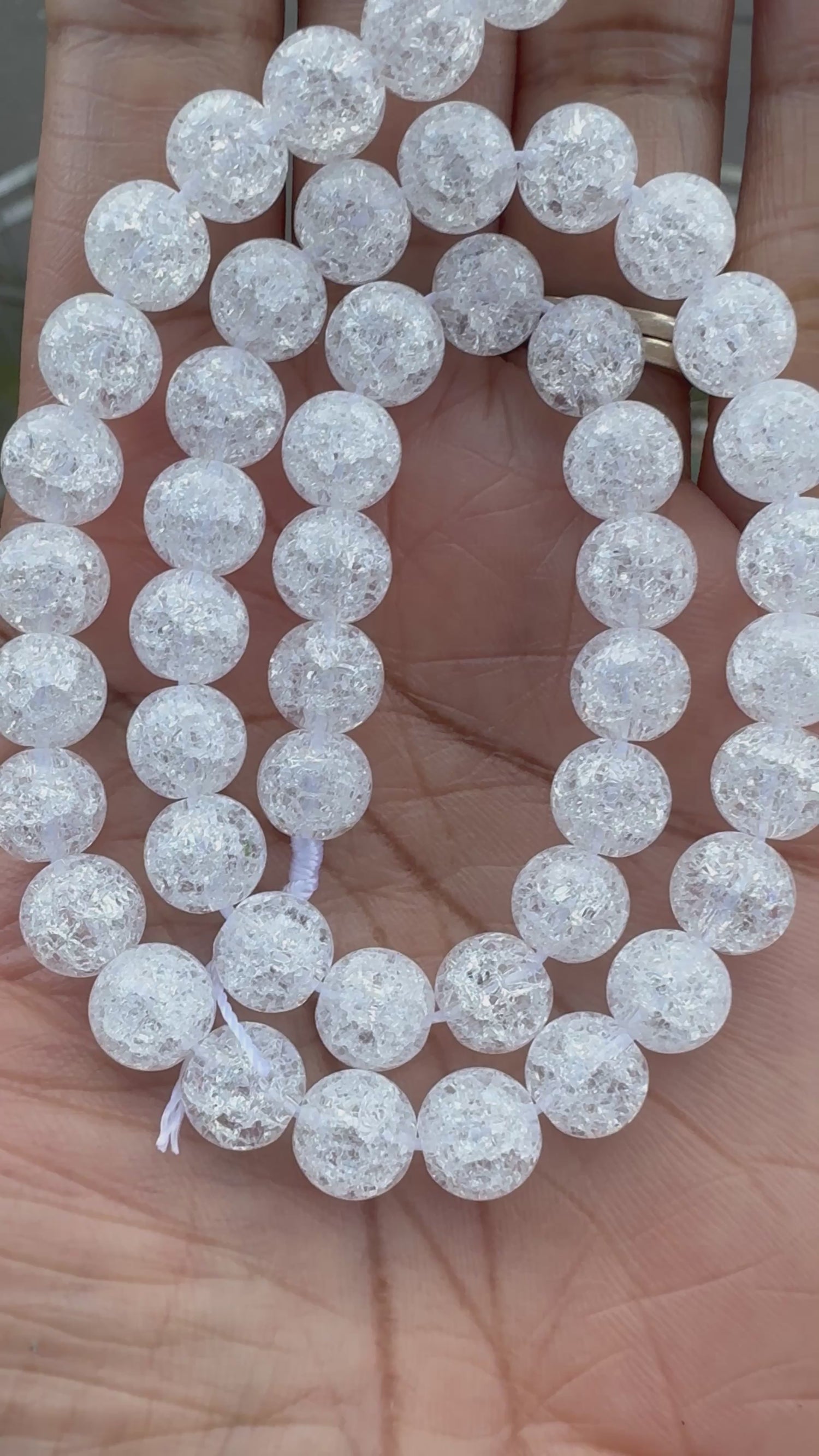 Crystal Quartz (Cracked) | Round Beads | 8mm | A Grade