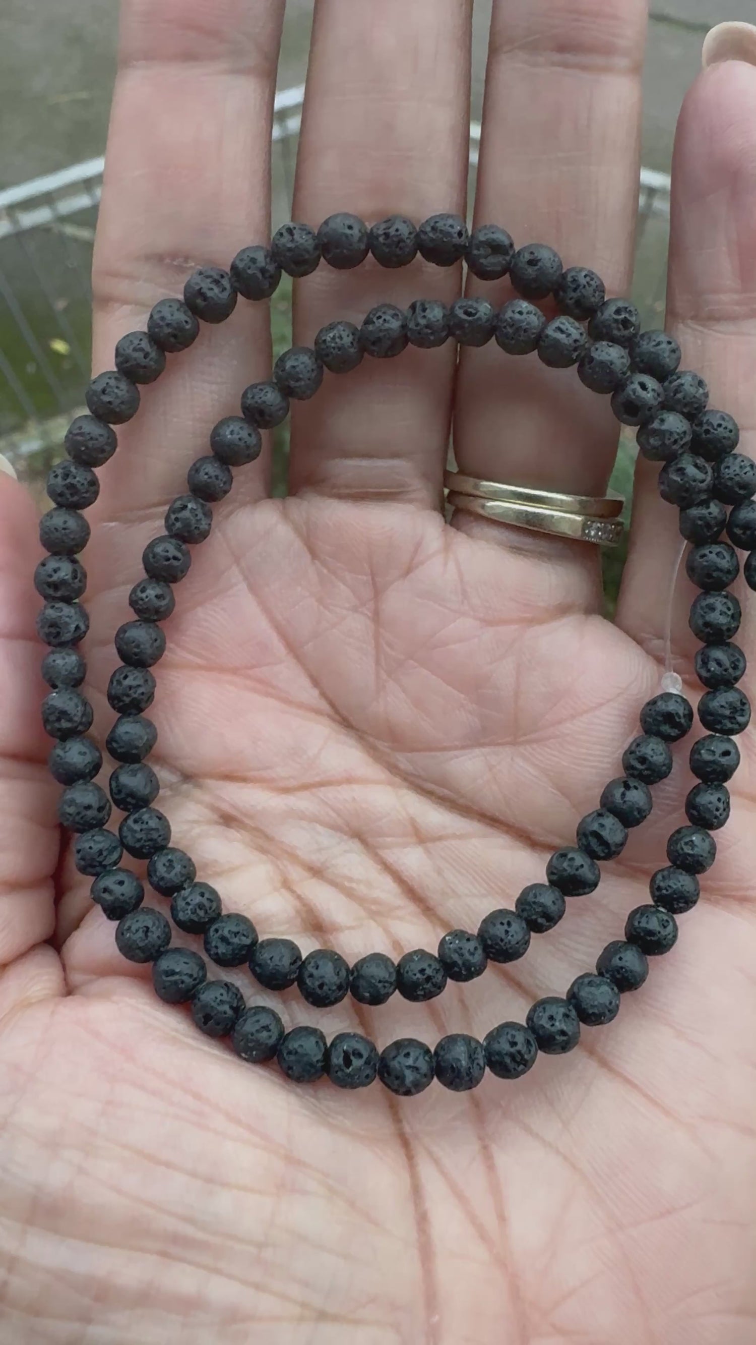 Lava Rock Stone | Round Beads | 4mm