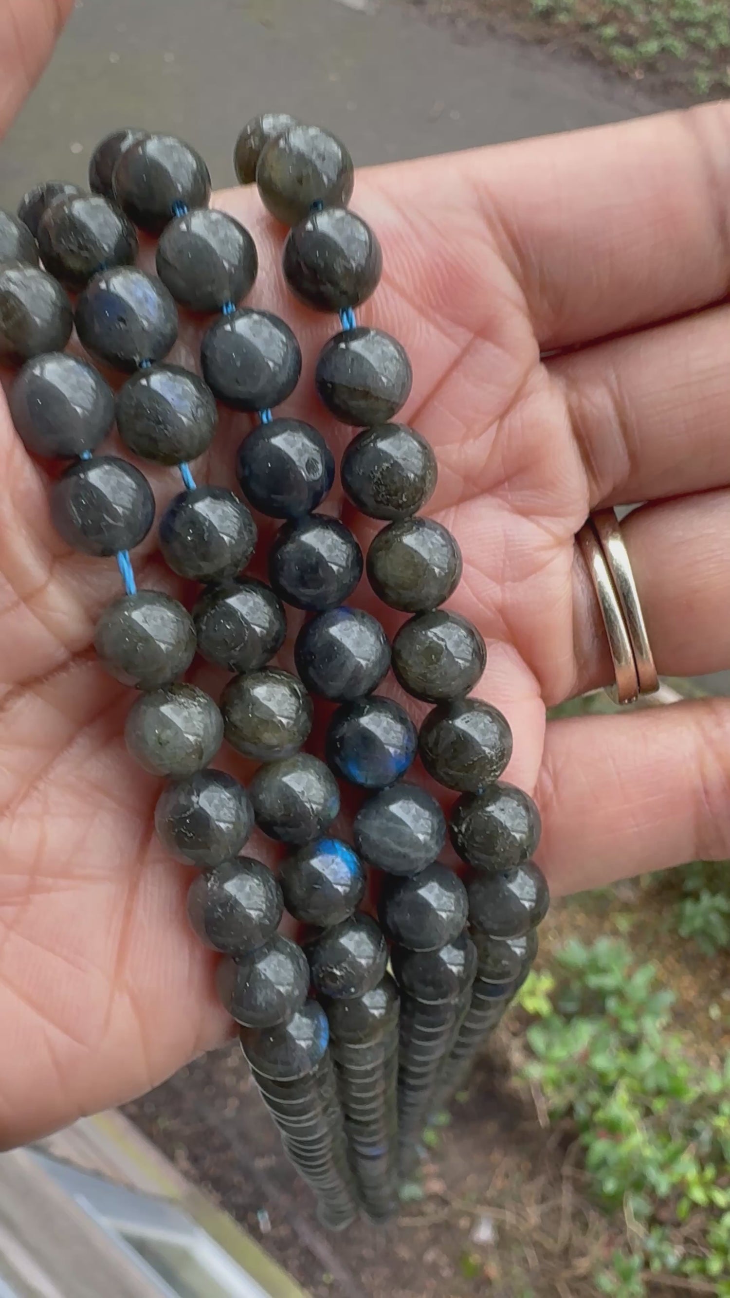 Labradorite | Black | Round Beads | 8mm | AA Grade