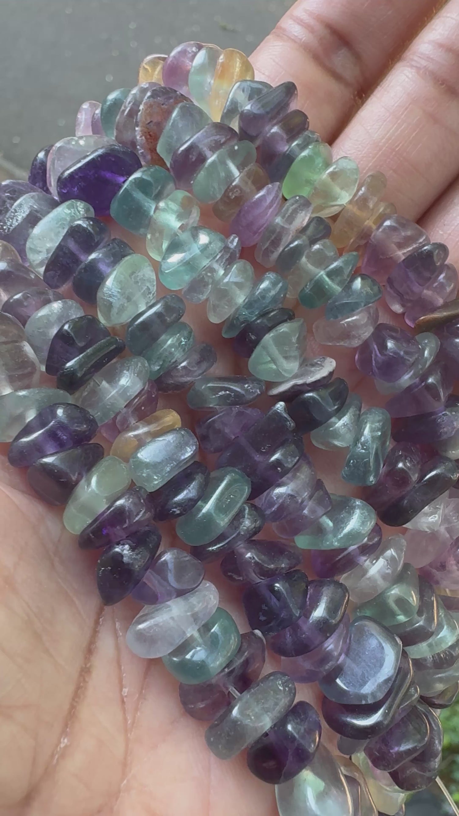 Rainbow Fluorite | Chip Beads | 6-12mm | 15" String