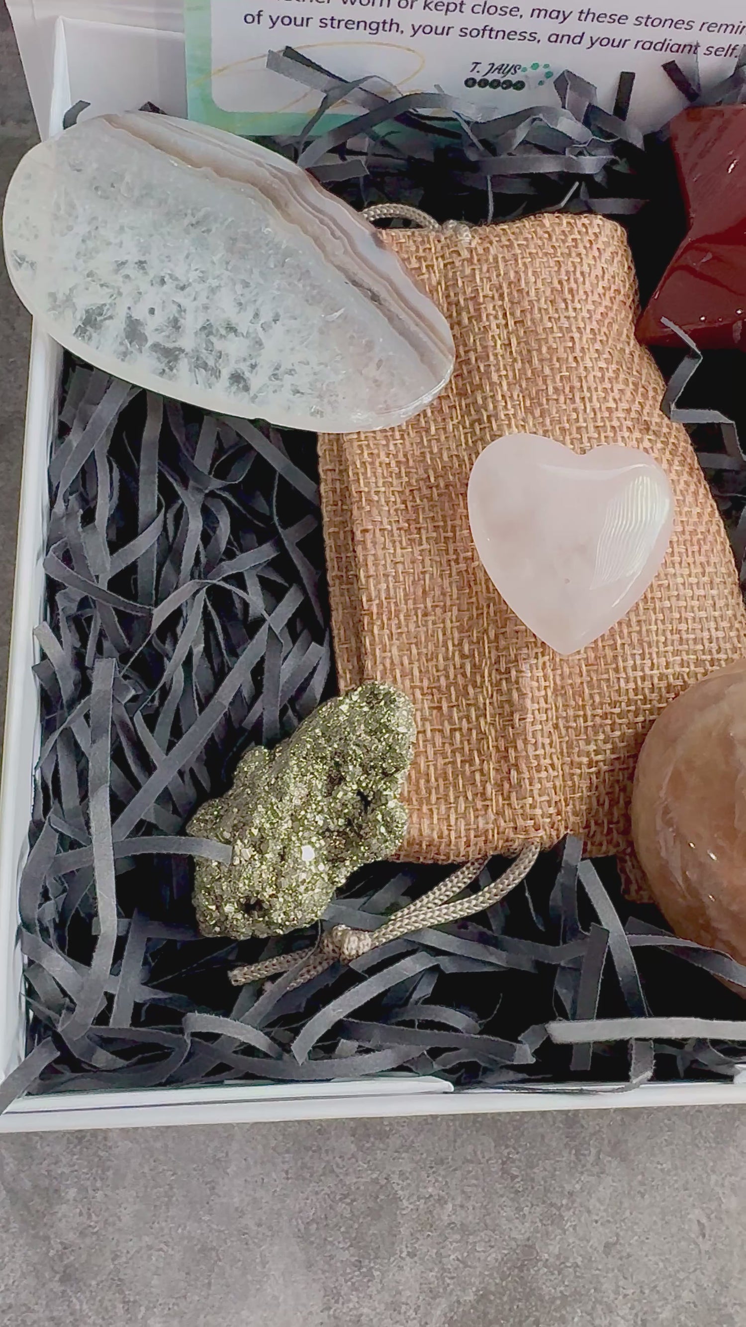 Rooted Radiance: Carnelian, Orange Moonstone, Pyrite, Rose Quartz, Agate | Gemstone Gift Set | Healing Gemstones Crystals