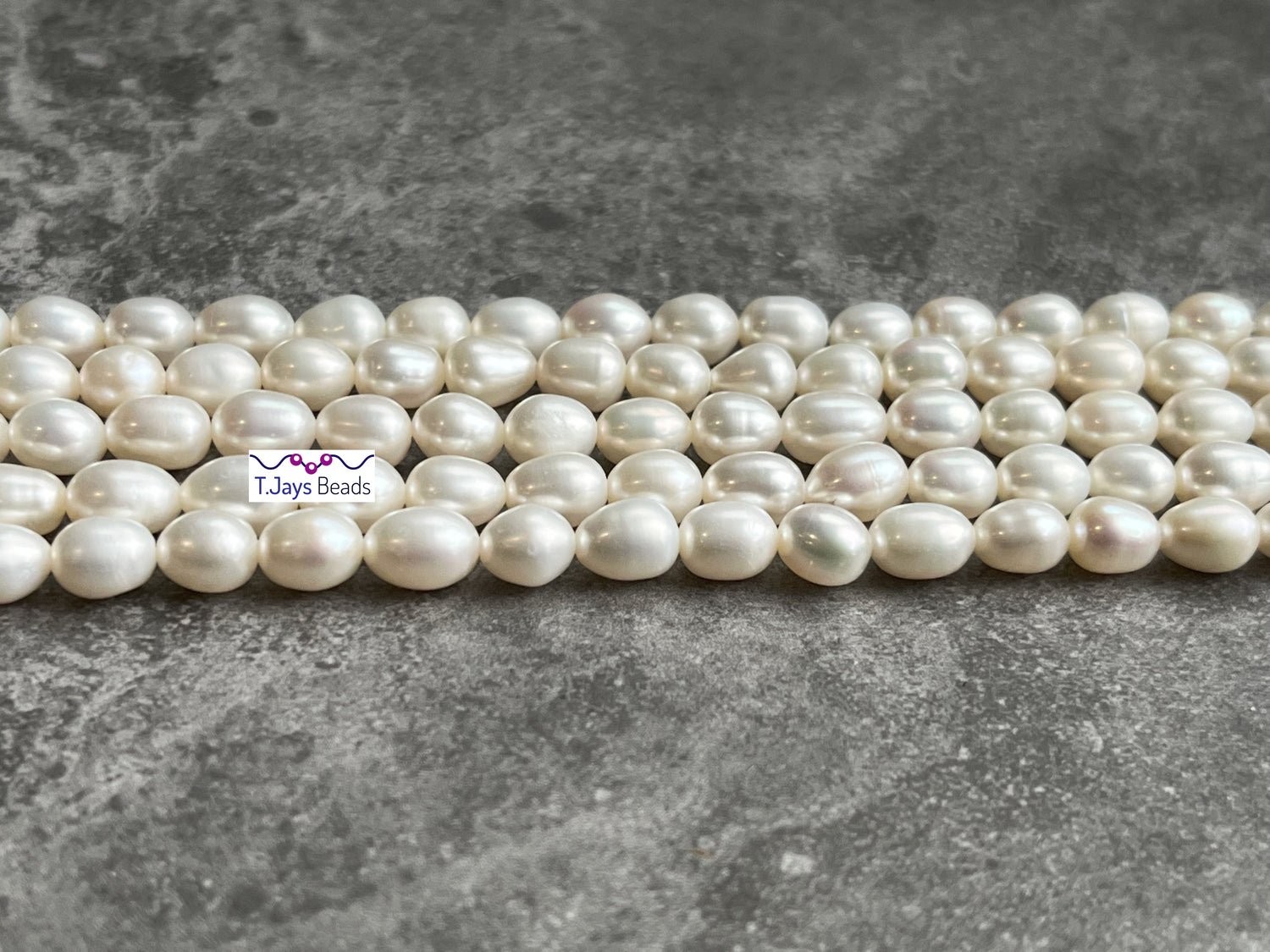 Freshwater Rice Pearl (White) | Round Beads | 5-6mm | A Grade