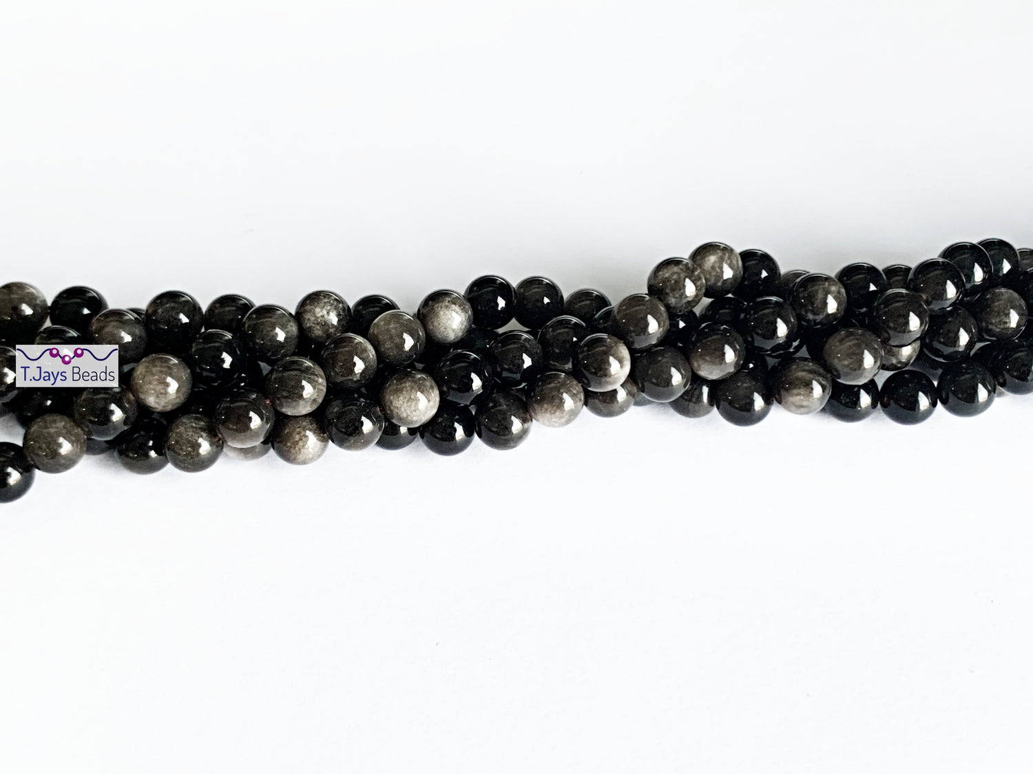 Silver Sheen Obsidian | Round Beads | 6mm