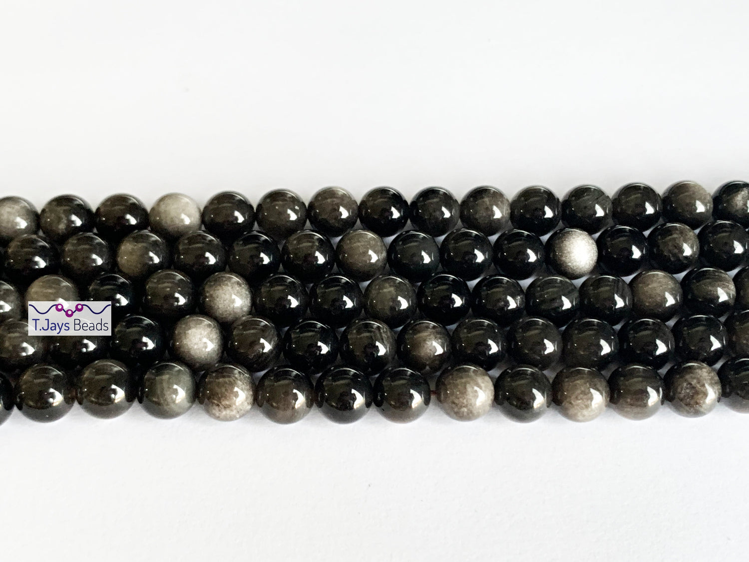 Silver Sheen Obsidian | Round Beads | 6mm