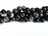 6mm Natural Silver Sheen Obsidian Round Beads