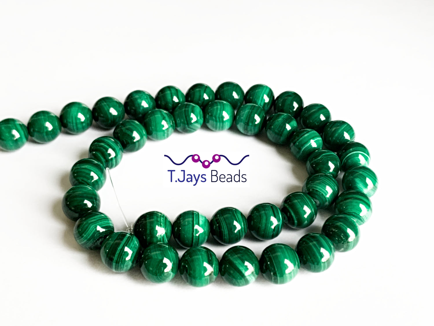 10mm Malachite round beads