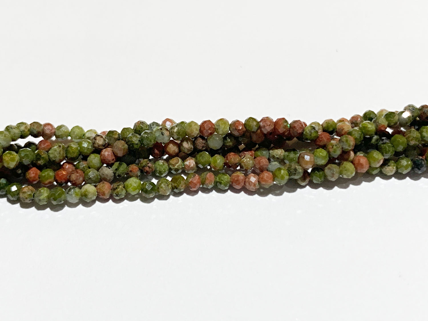 Unakite | faceted Round Beads | 2mm