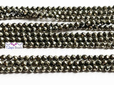 2mm Faceted Pyrite Beads