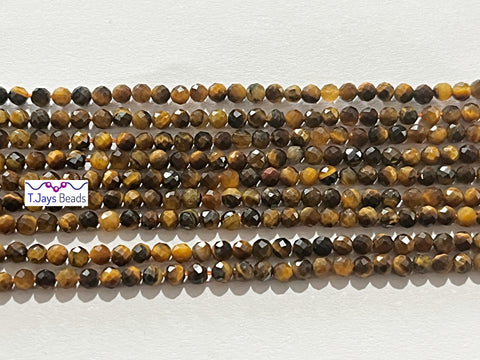 2mm Faceted Tiger Eye Beads