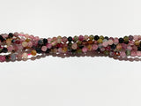 2mm Faceted Mixed Colour Natural Tourmaline Beads