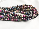 8mm Mixed Colour Frosted Agate Round Beads