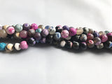 8mm Mixed Colour Frosted Agate Round Beads