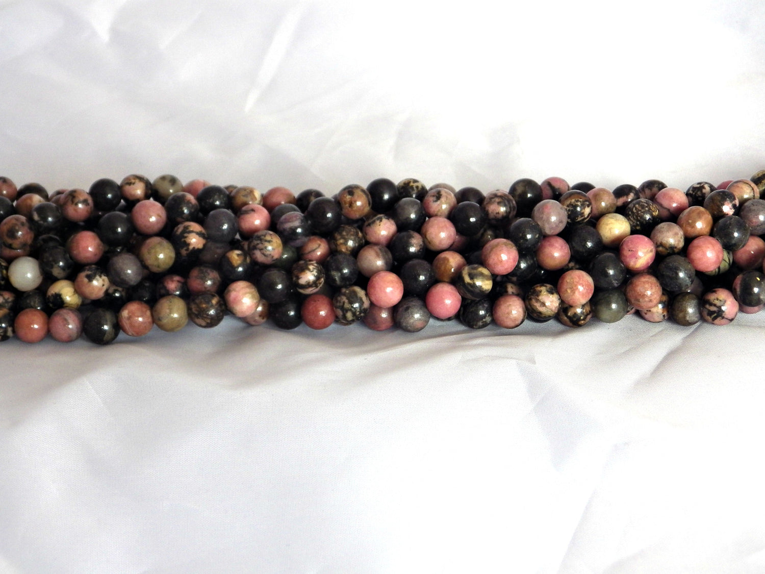 8mm Rhodonite (Black Vein) Round Beads