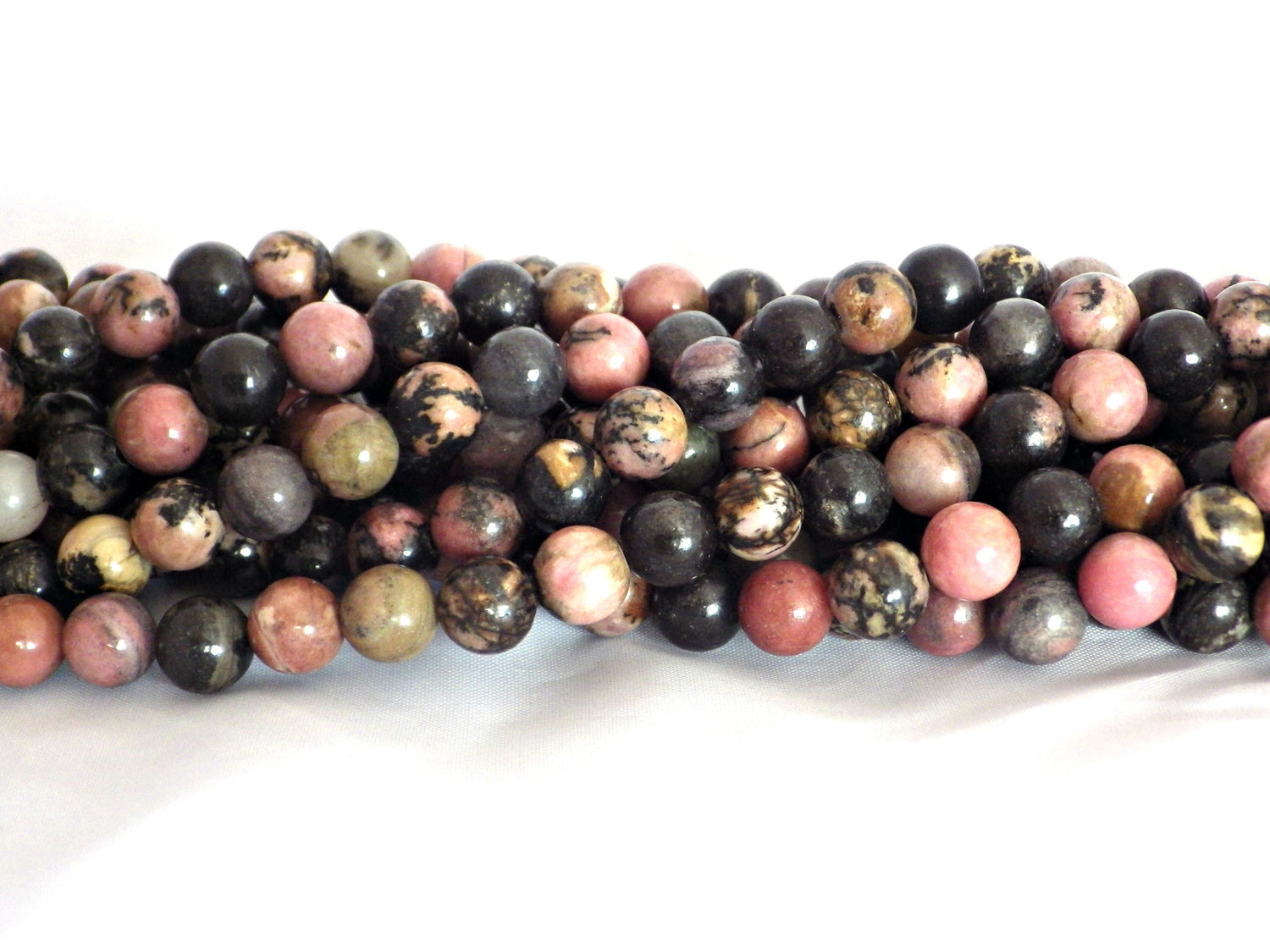 8mm Rhodonite (Black Vein) Round Beads