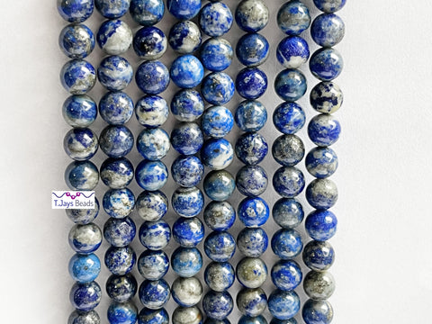 Natural Colour Lapis Lazuli Beads - A Grade - 8mm