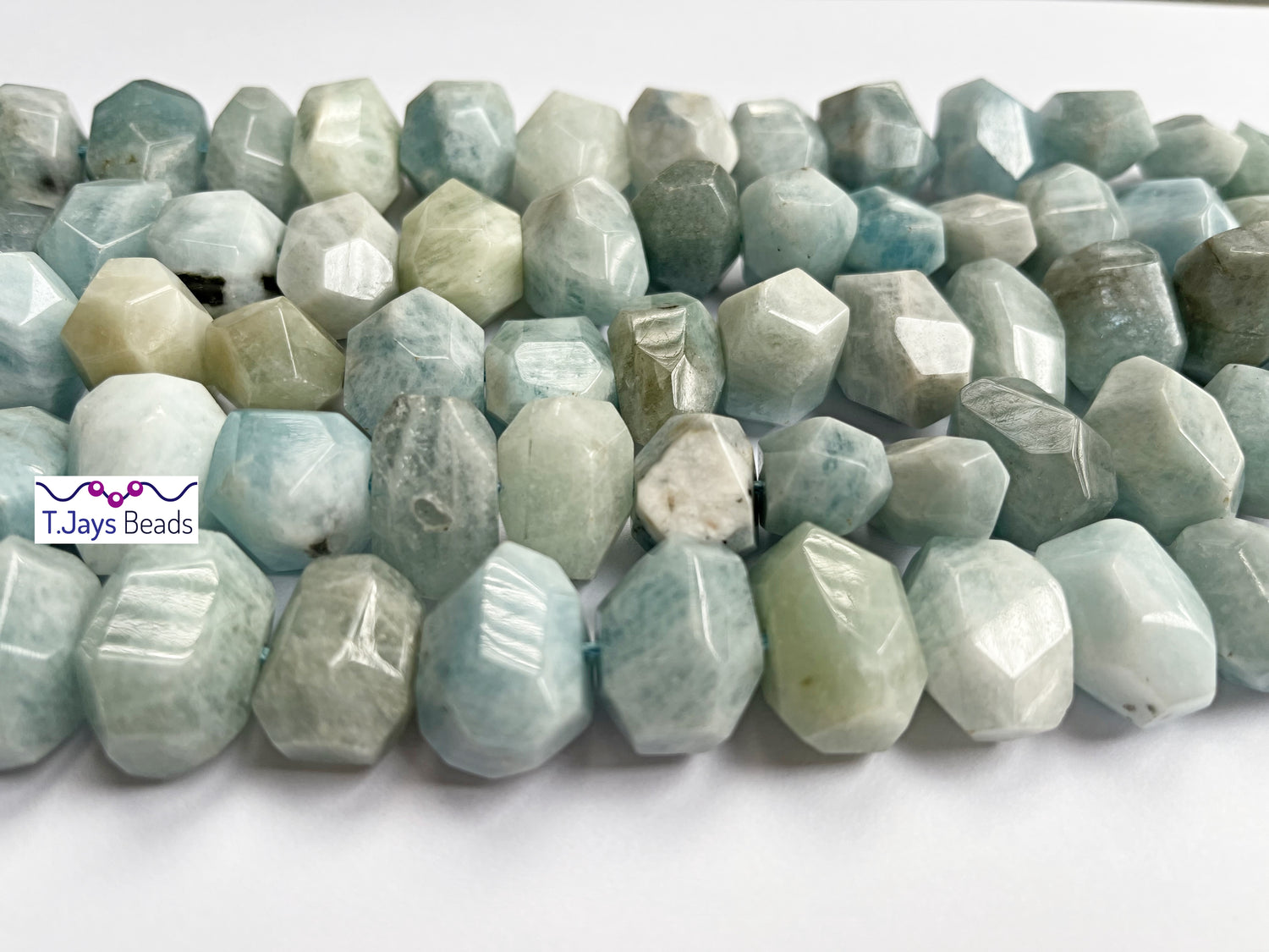 Aquamarine | Faceted Nugget Beads | 15-20mm