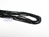 2mm Faceted Black Spinel Beads