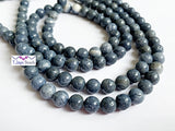 8mm Blue Sponge Coral Round Beads