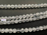 8mm Cracked Rock Crystal Quartz Round Beads - A Grade