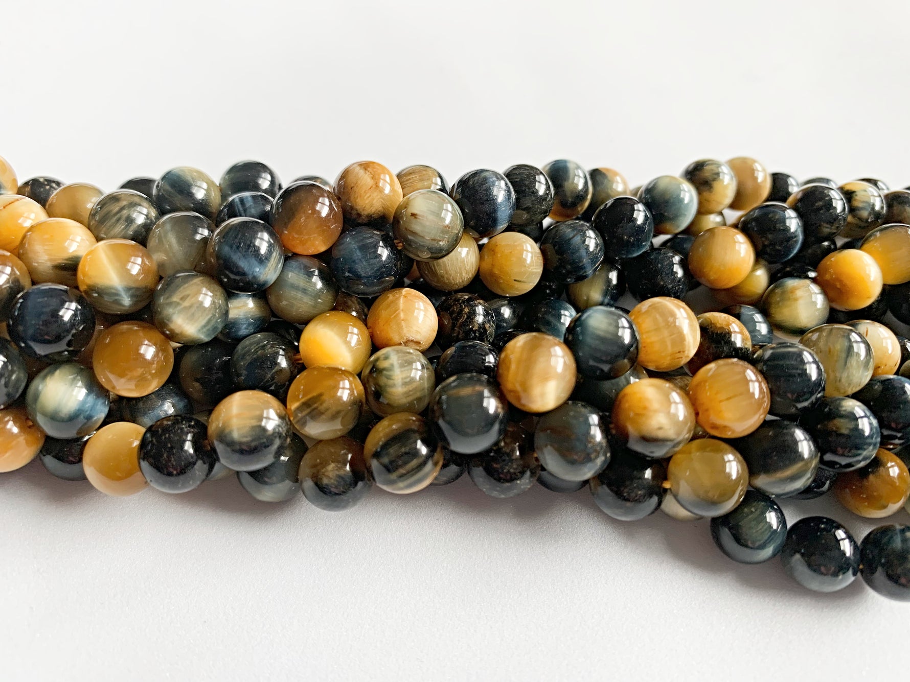 8mm Dyed Blue Tiger Eye Beads